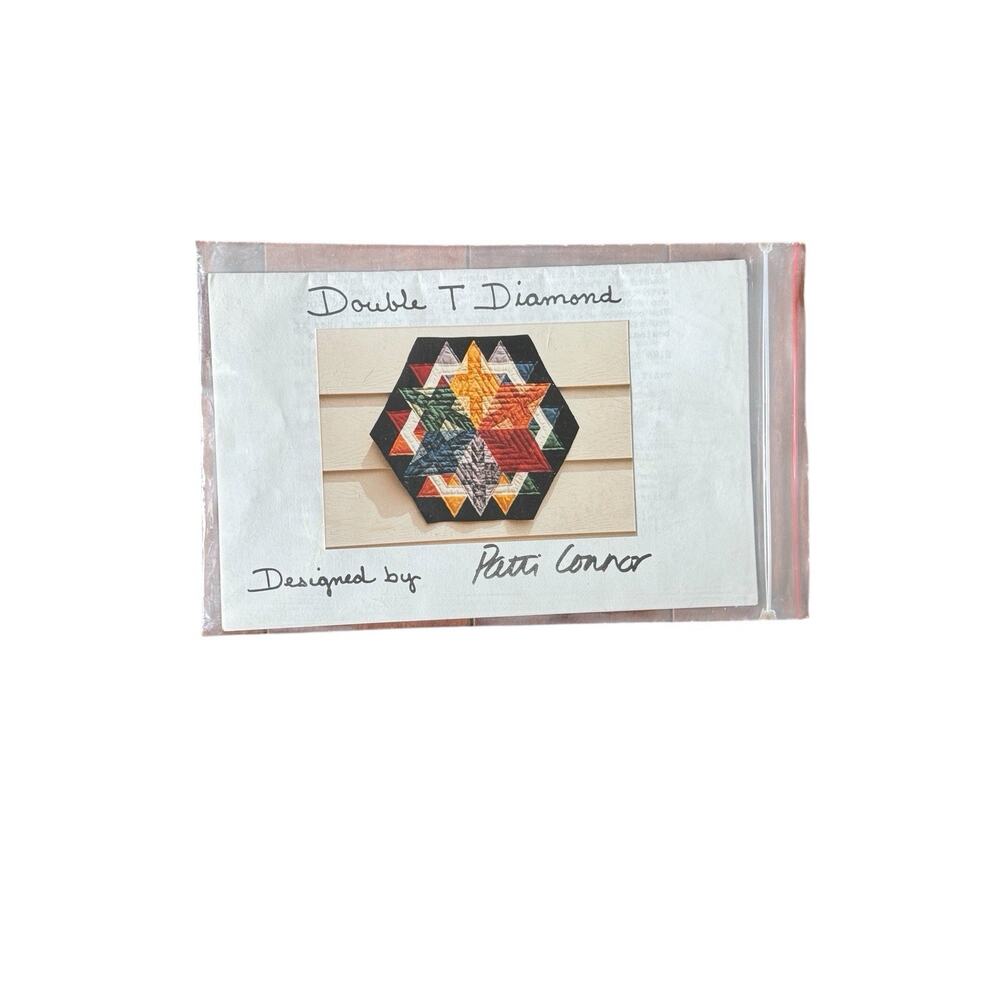Vintage Double T Diamond Quilt Pattern Patti Connor‎ Geometric Star Hexagon Sew